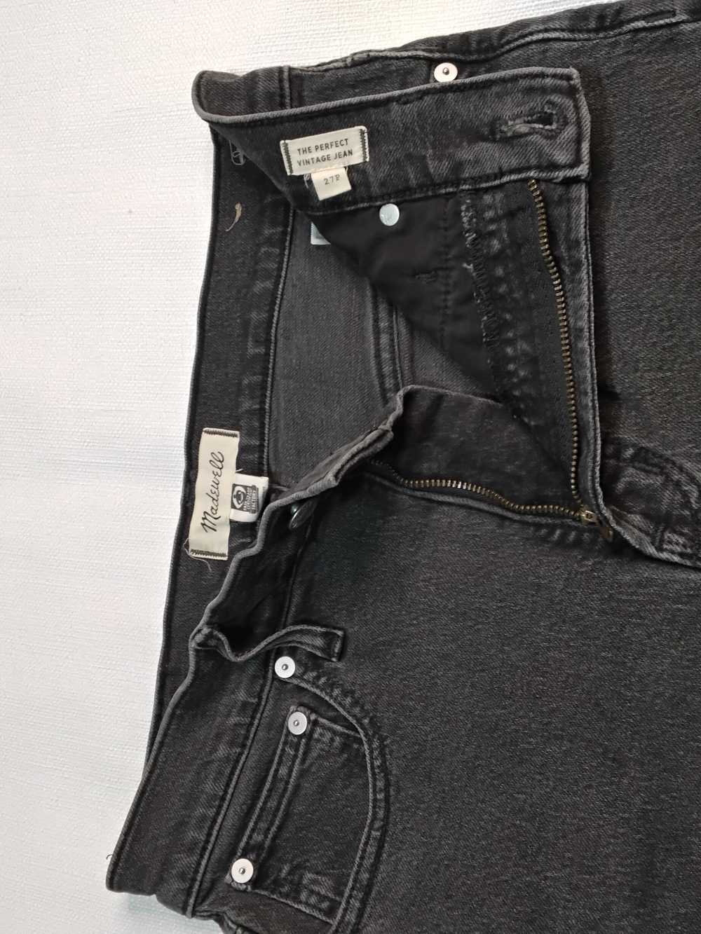 Madewell The Perfect Vintage Women's Straight-Leg Jeans in Black Wash Sz 27p.